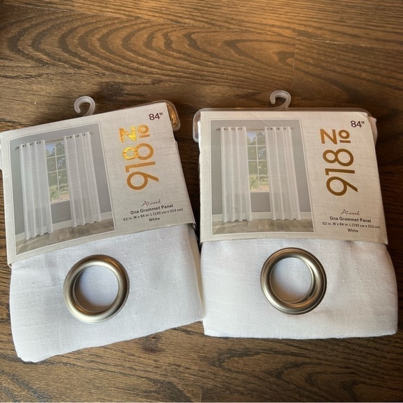 NWT No. 918 white Atwood grommet top curtain panel size 52” x 84” - Picture 4 of 7